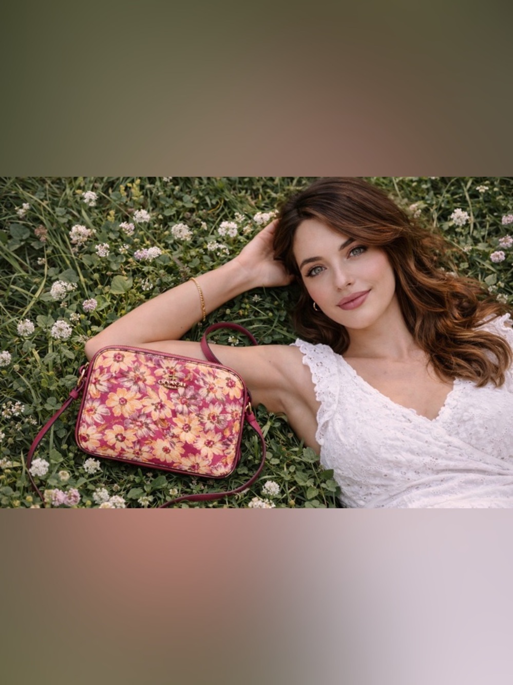 Floral Pink Crossbody Bag - Small Women's Shoulder Bag